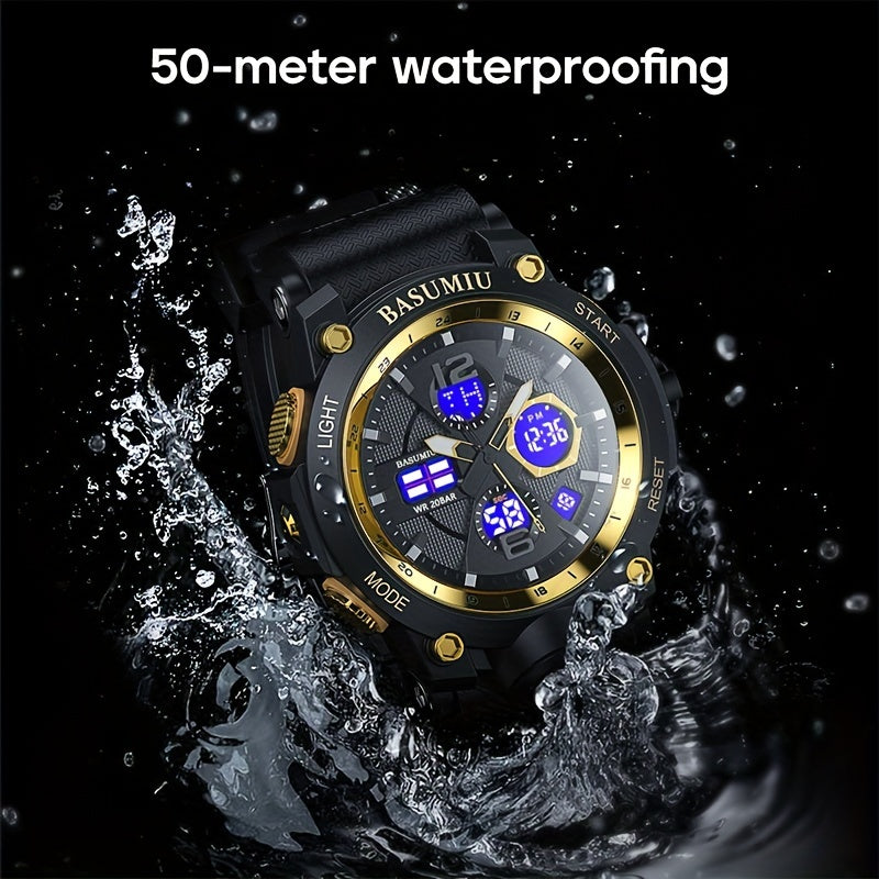 Mens Digital Sports Watch - Waterproof, Shockproof & Multifunction - Stylish & Durable Design - Ideal Gift for Outdoor Enthusiasts - Calendar, Alarm