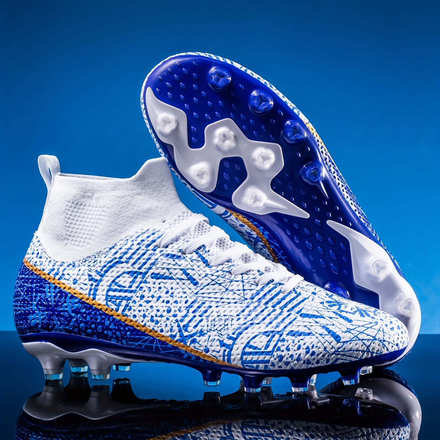 Boys High-Performance Non-Slip Football Cleats - Breathable, Comfy, and Durable Shoes for Training and Competition - All-Season, Lace-Up, PU Upper, TPU Sole, and Superfine Fiber Lining