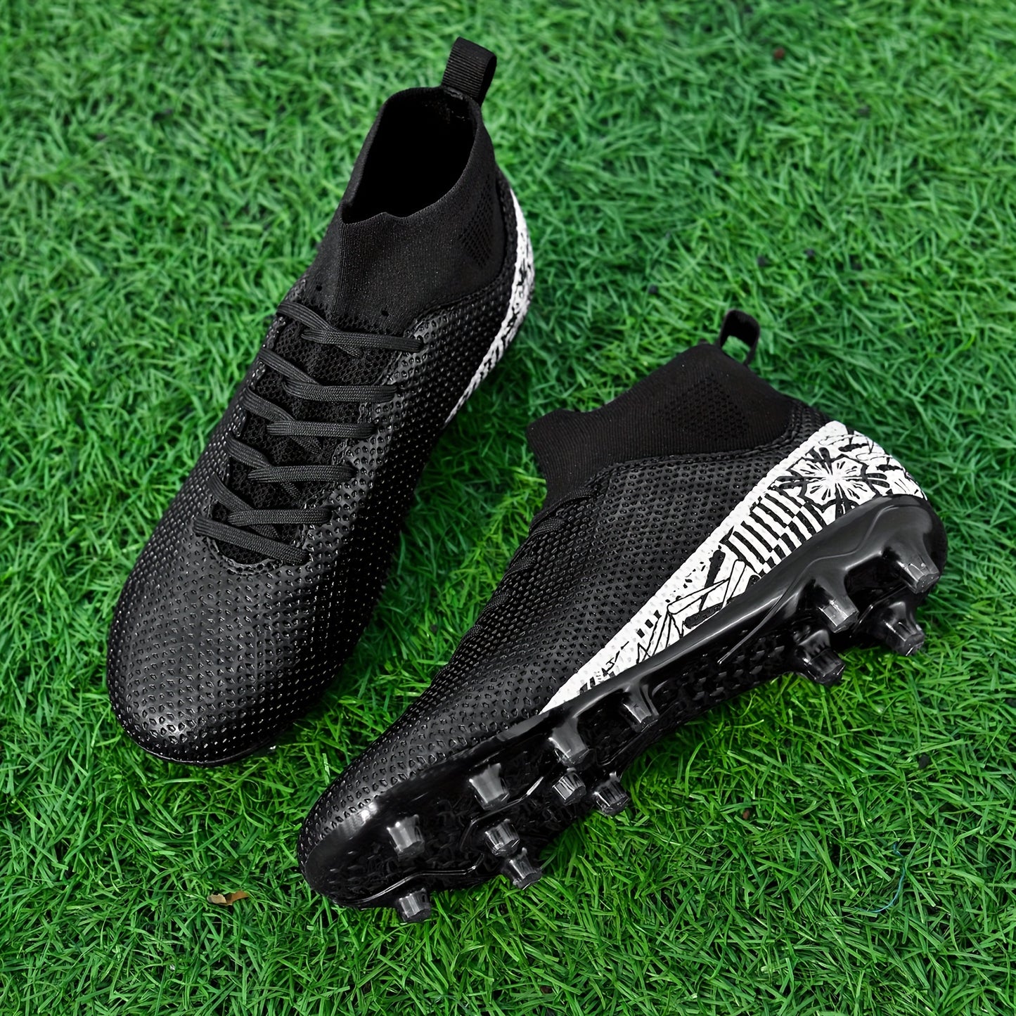 Boys High-Performance Non-Slip Football Cleats - Breathable, Comfy, and Durable Shoes for Training and Competition - All-Season, Lace-Up, PU Upper, TPU Sole, and Superfine Fiber Lining