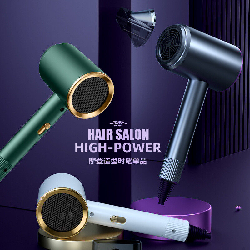 Professional Hair Dryer 10000W Fast Drying with Diffuser and Concentrator Nozzle